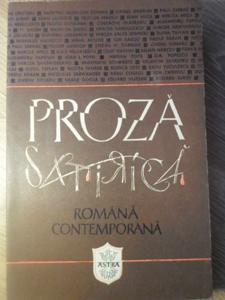 Vezi detalii pentru Proza Satirica. Romana Contemporana