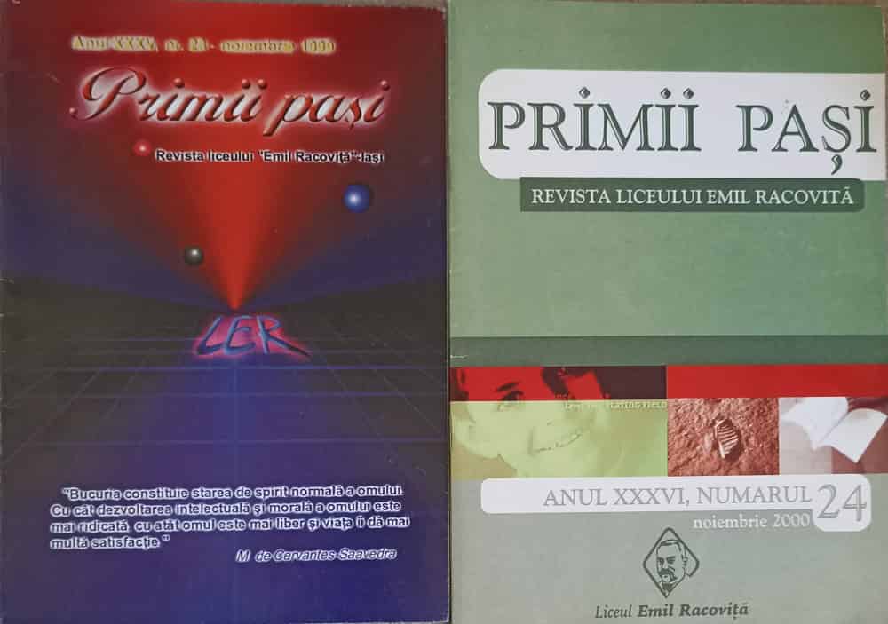 Primii Pasi Nr.23-24/1999-2000, Revista Liceului Emil Racovita, Iasi (2 Reviste)