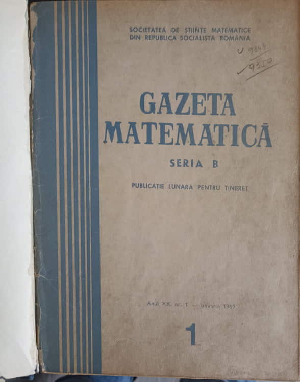 Revista Gazeta Matematica Completa Pe Anul 1969, Seria B, 12 Reviste Colegate