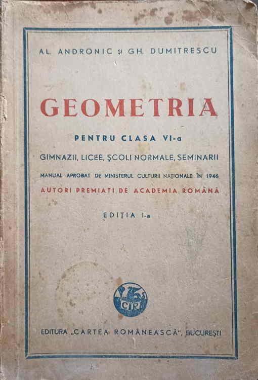 Vezi detalii pentru Geometria Pentru Clasa A Vi-a