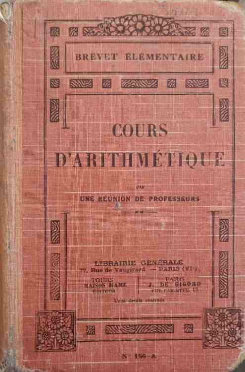 Cours d'arithmetique