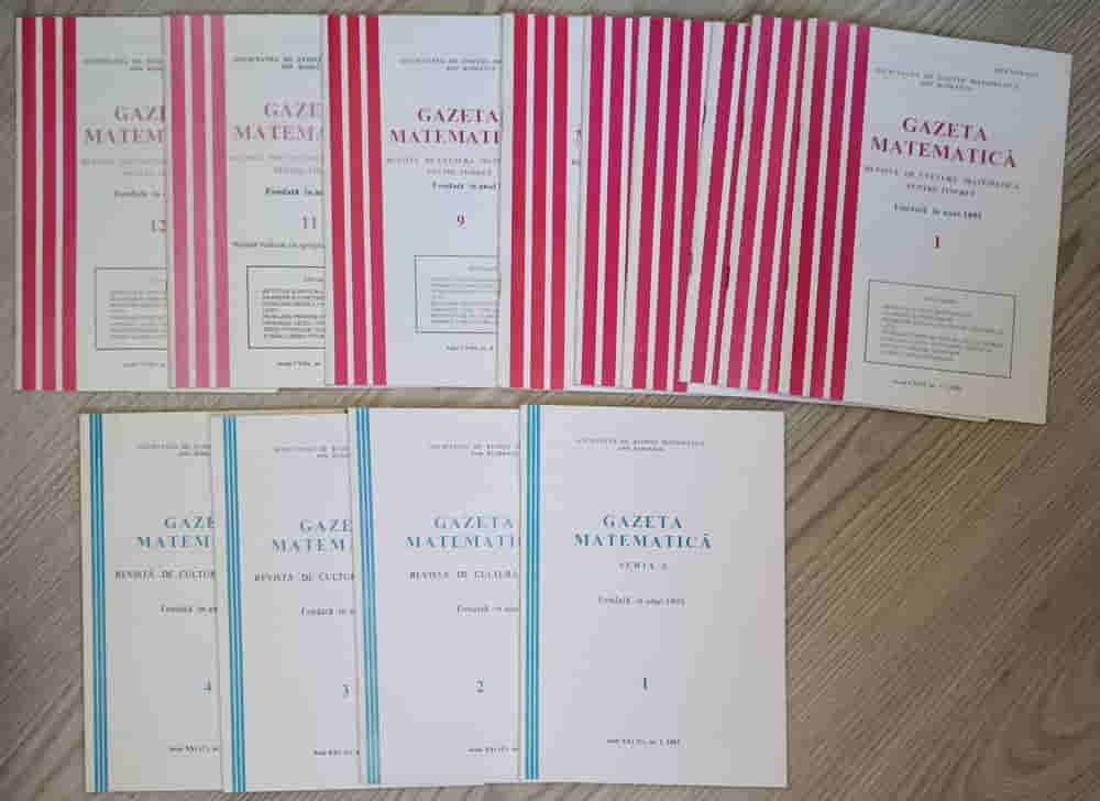 Gazeta Matematica 2003, Seria A Vol.1-4, Seria B Vol.1-9, 11-12 (12 Reviste)