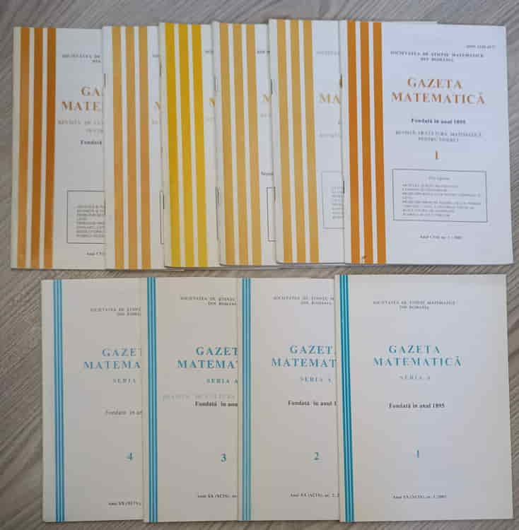 Gazeta Matematica 2002, Seria A Vol.1-4, Seria B Vol.1,7-12 (10 Reviste)