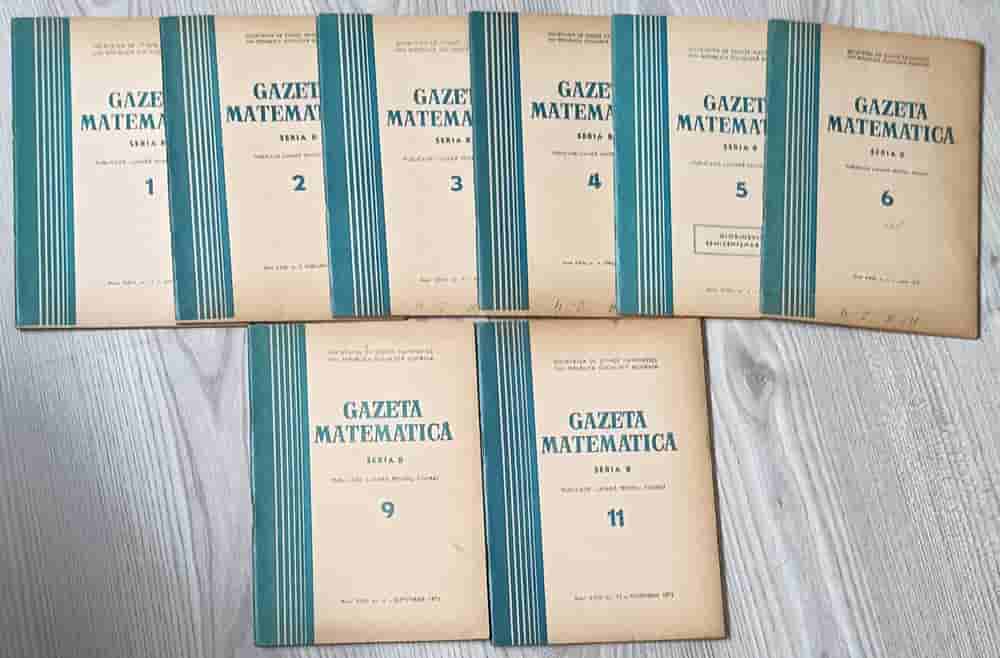 Vezi detalii pentru Gazeta Matematica 1972, Seria B Vol.1-6, 9, 11 (8 Reviste)