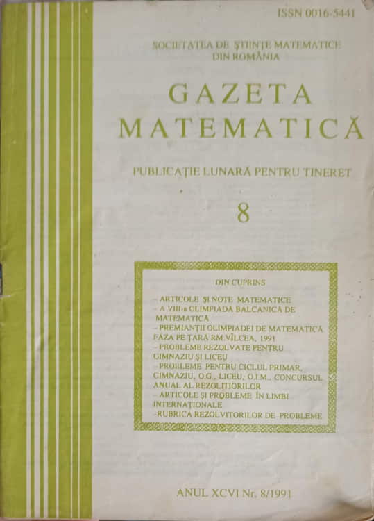 Gazeta Matematica Nr.8 - 1991