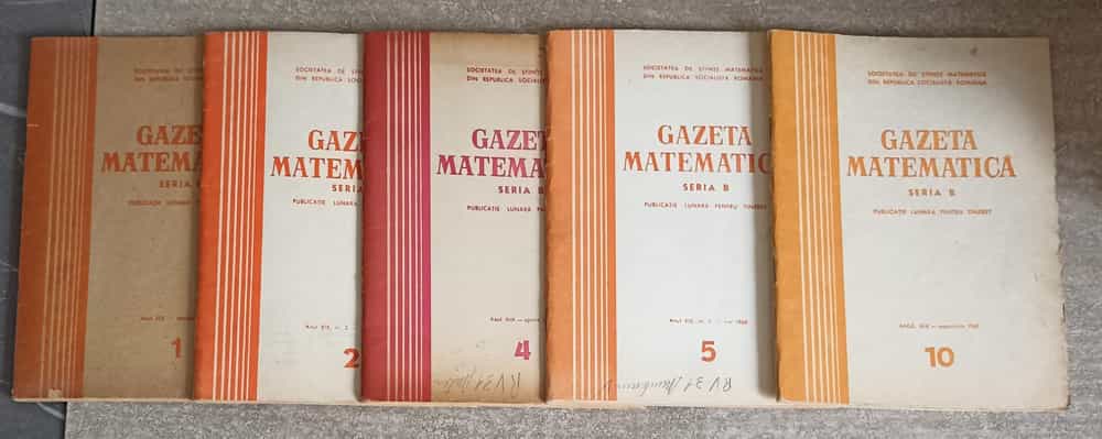 Vezi detalii pentru Gazeta Matematica 1968 Seria B Vol.1-2, 4-5, 10 (5 Reviste)