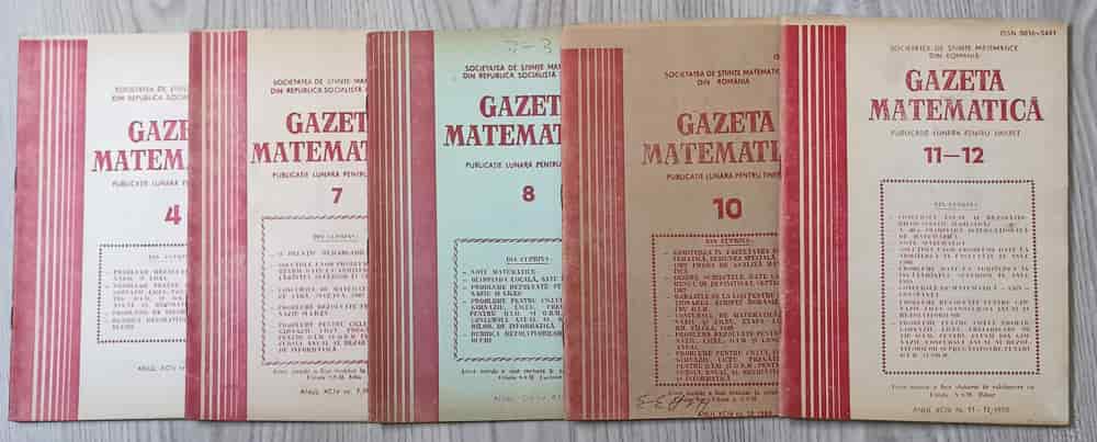 Vezi detalii pentru Gazeta Matematica 1989 Vol.4, 7-8, 10-12 (5 Reviste)