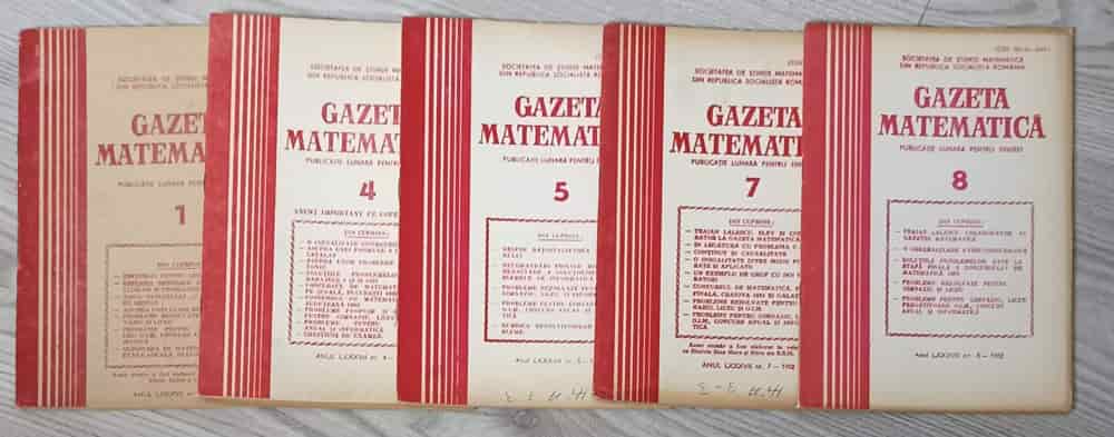 Gazeta Matematica 1982 Vol.1, 4-8 (5 Reviste)