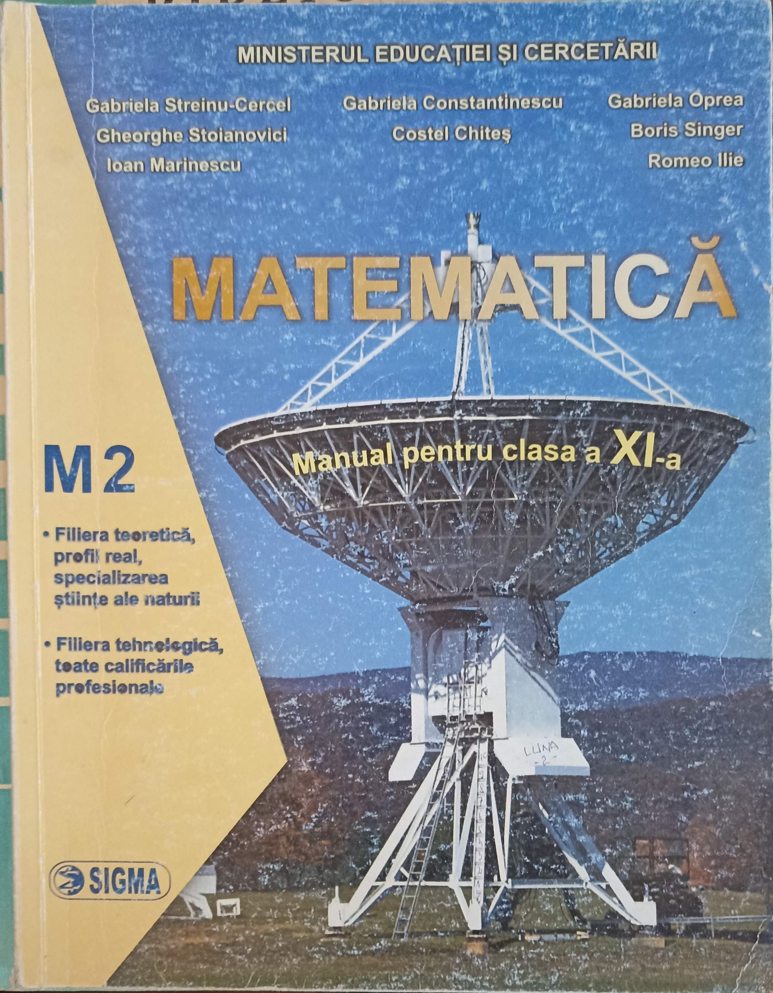 Matematica, Manual Pentru Clasa A Xi-a (m2)