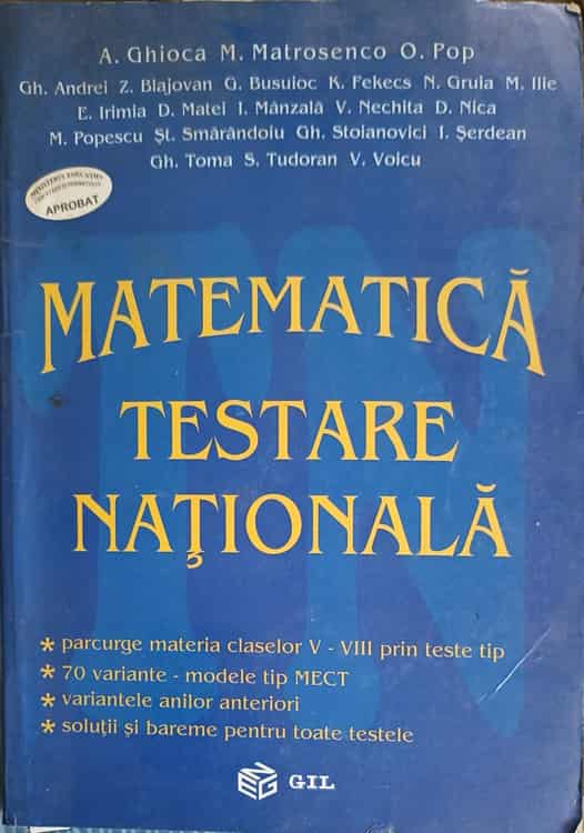 Matematica, Testare Nationala