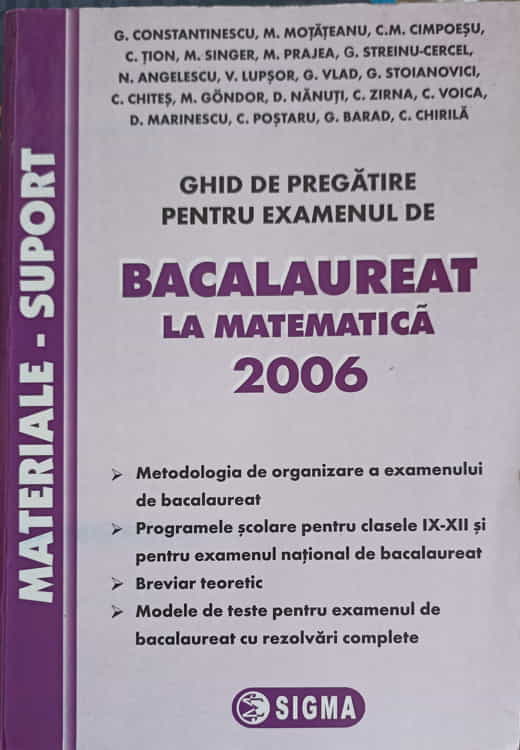 Ghid De Pregatire Pentru Examenul De Bacalaureat La Matematica 2006