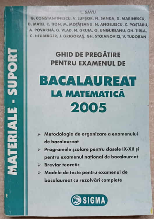 Ghid De Pregatire Pentru Examenul De Bacalaureat La Matematica 2005