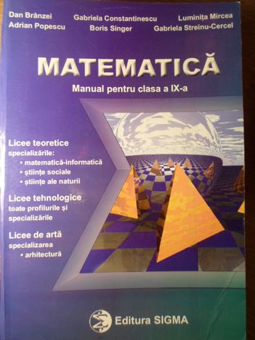 Matematica Manual Pentru Clasa A Ix-a