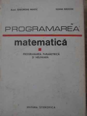 Programarea Matematica. Programarea Parametrica Si Neliniara