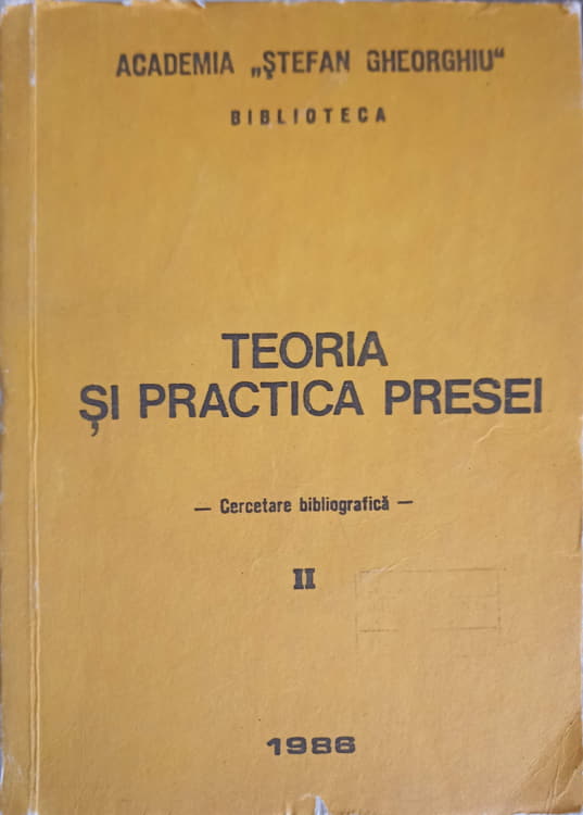 Teoria Si Practica Presei. Cercetare Bibliografica