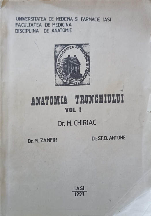 Vezi detalii pentru Anatomia Trunchiului Vol.1