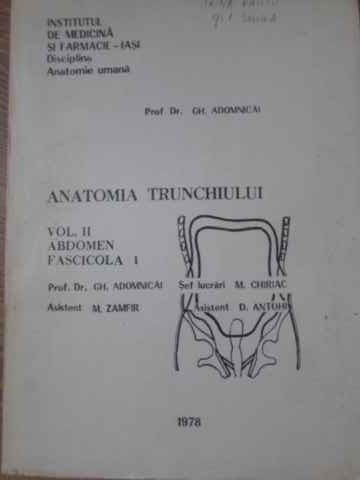 Anatomia Trunchiului Vol.2 Abdomen Fascicola I