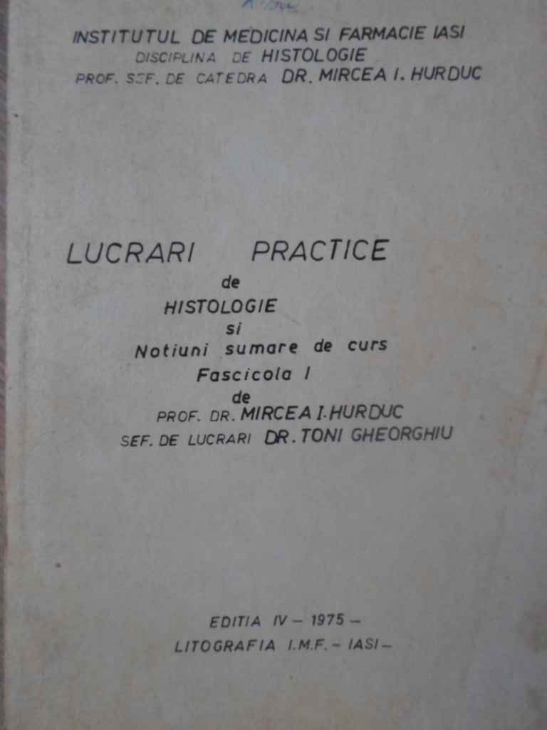 Lucrari Practice De Histologie Si Notiuni Sumare De Curs Fascicola 1