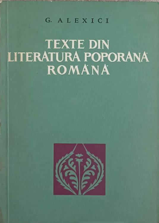 Texte Din Literatura Poporana Romana Tom 2