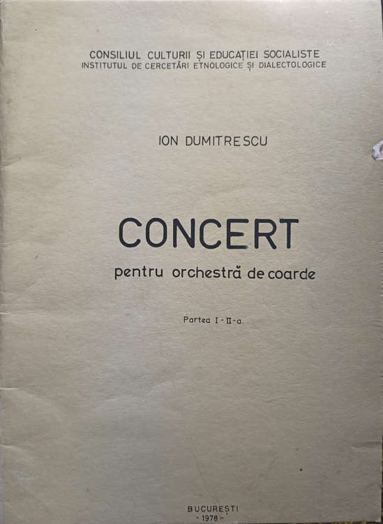 Concert Pentru Orchestra De Coarde (partitura)