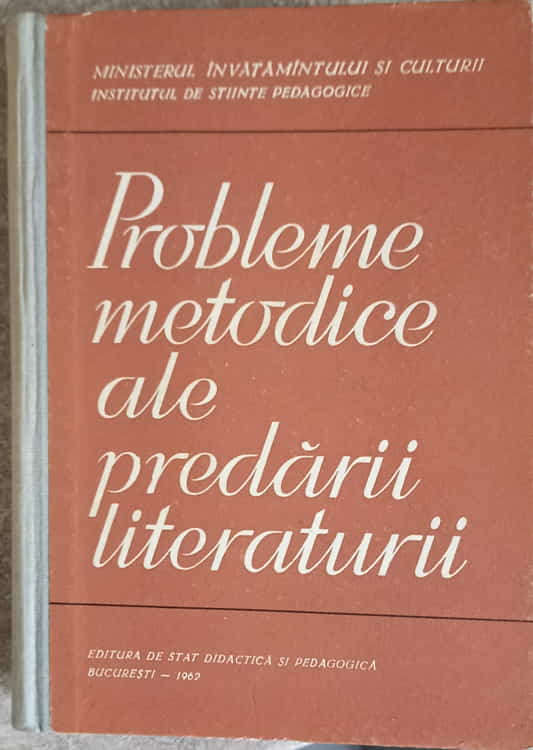 Probleme Metodice Ale Predarii Literaturii