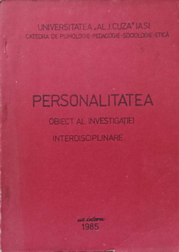 Vezi detalii pentru Personalitatea, Obiect Al Investigatiei Interdisciplinare