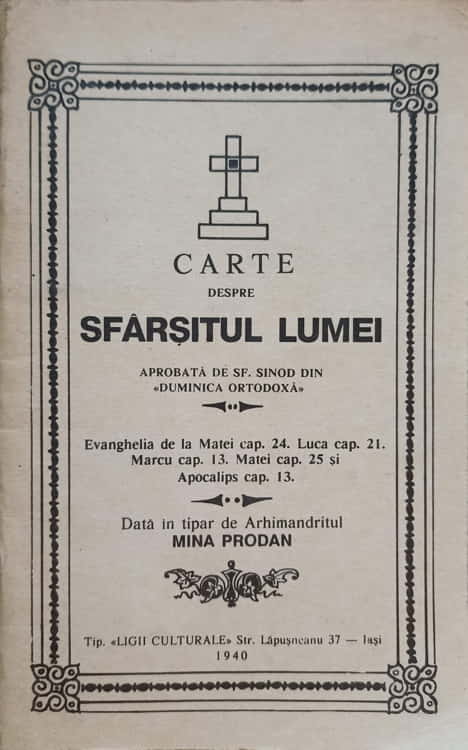 Carte Despre Sfarsitul Lumei