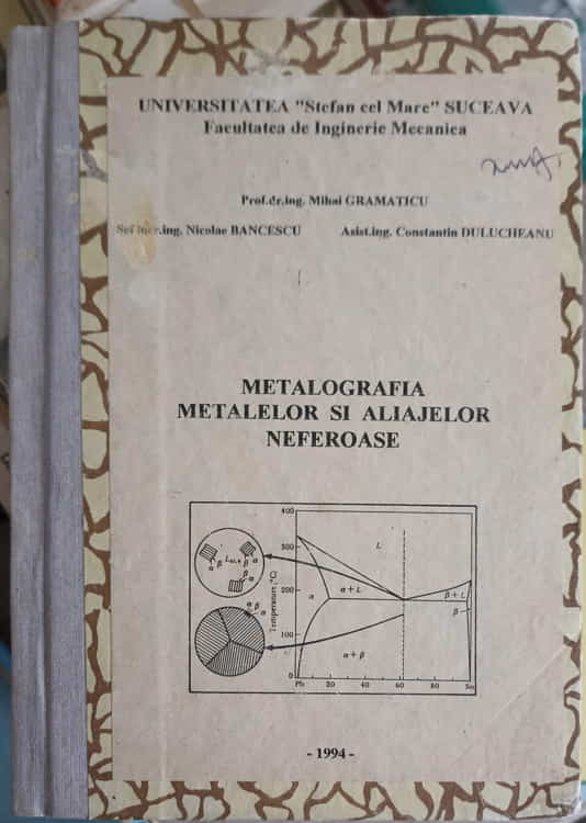 Vezi detalii pentru Metalografia Metalelor Si Aliajelor Neferoase