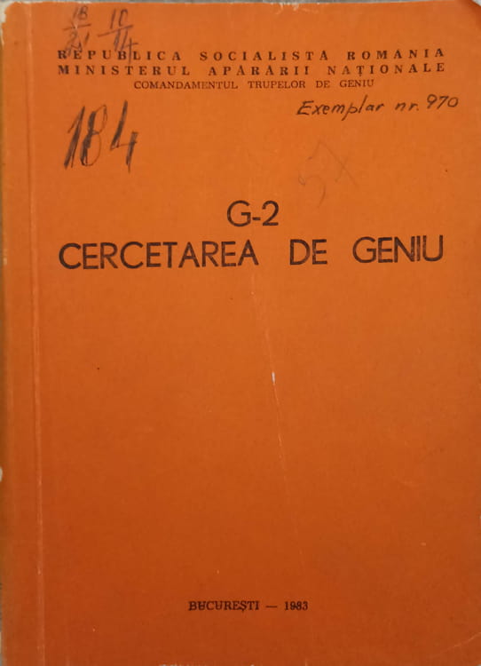 G-2 Cercetarea De Geniu (carte Lupta, Armata, Etc.)