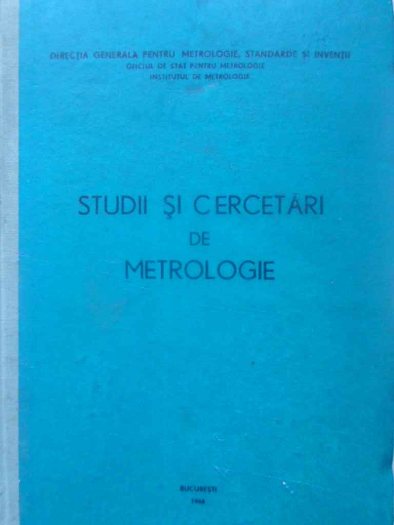 Studii Si Cercetari De Metrologie